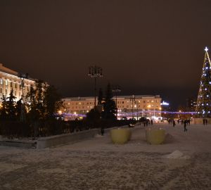 Площадь Ленина после реконструкции. Вечерние огни