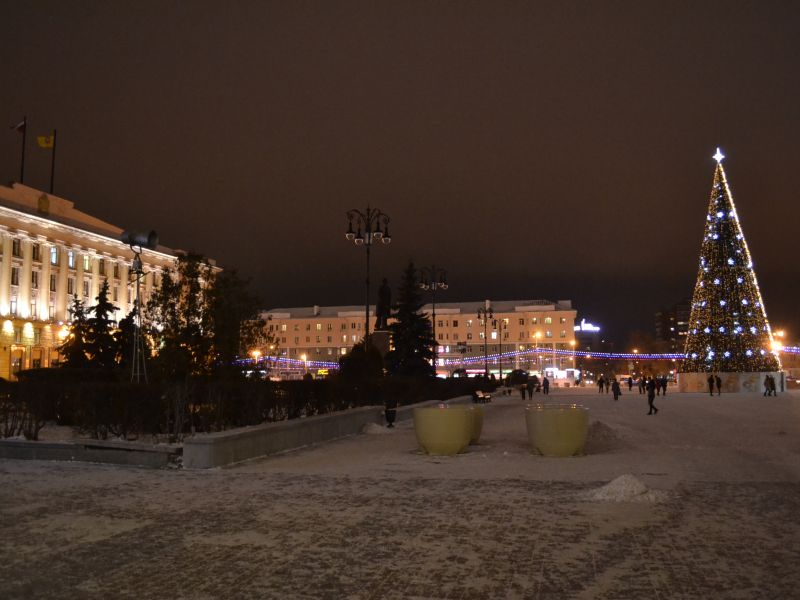 Площадь Ленина после реконструкции. Вечерние огни