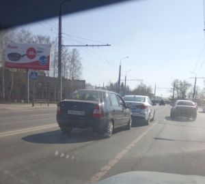 На Терновского в Пензе  образовалась пробка из-за ДТП