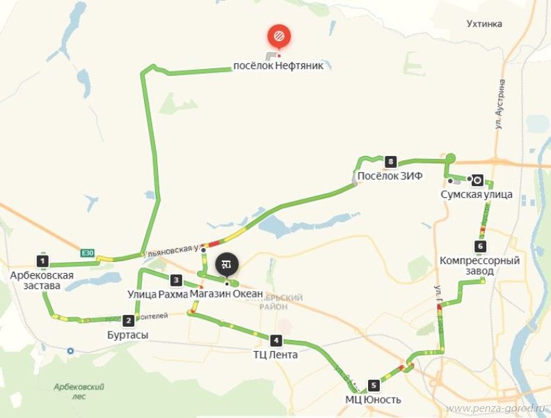 В Пензе меняют схему движения общественного транспорта