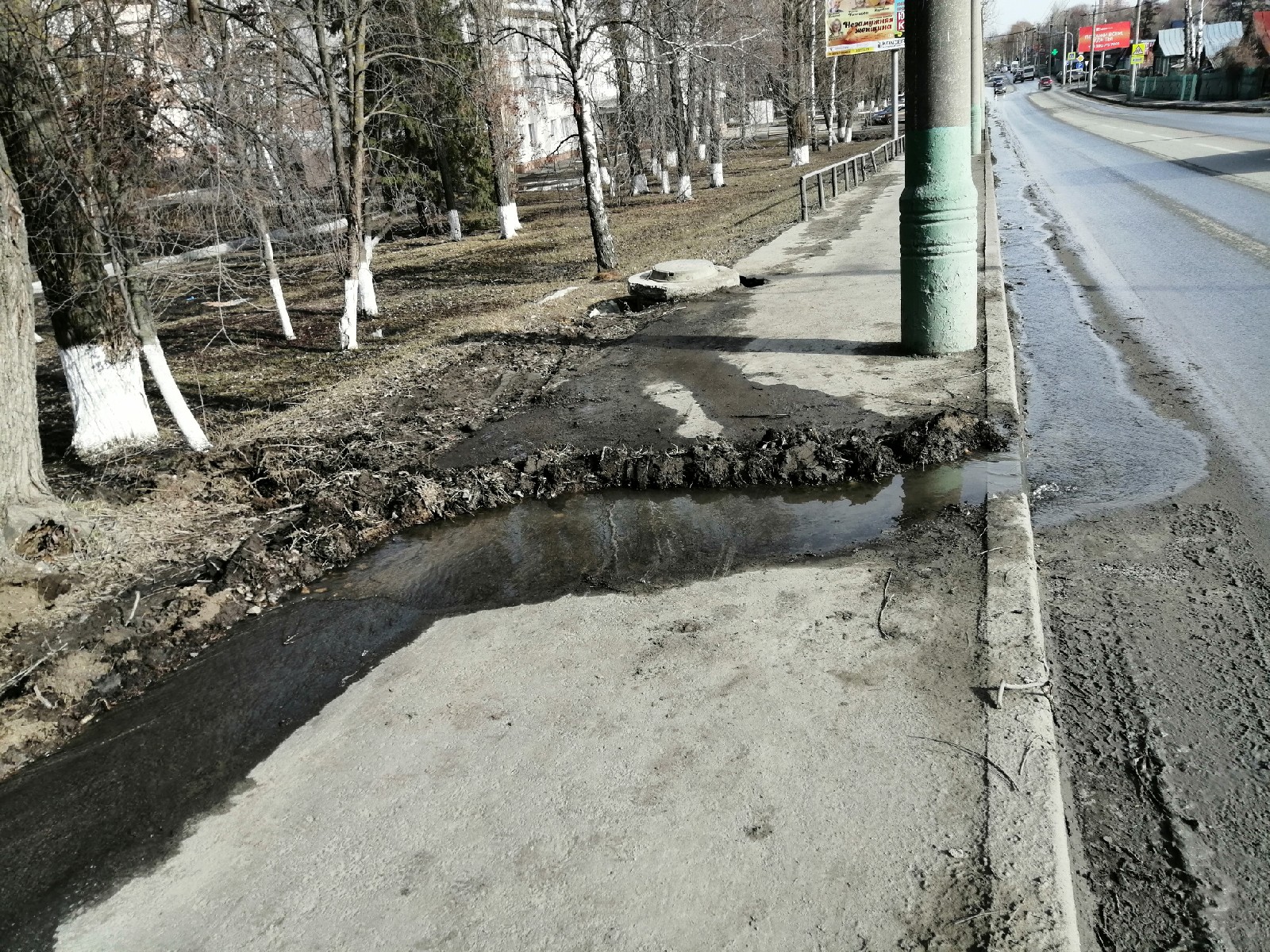 В Пензу пришла весна: коммунальщики строят грязевые «заборы»