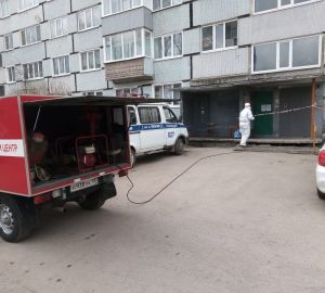 В Пензе у обработанных дезсредствами мест выставляются таблички