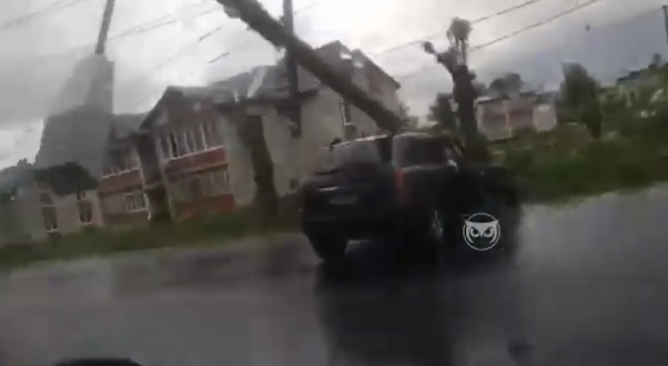 В Пензенской области иномарка протаранила и повалила столб