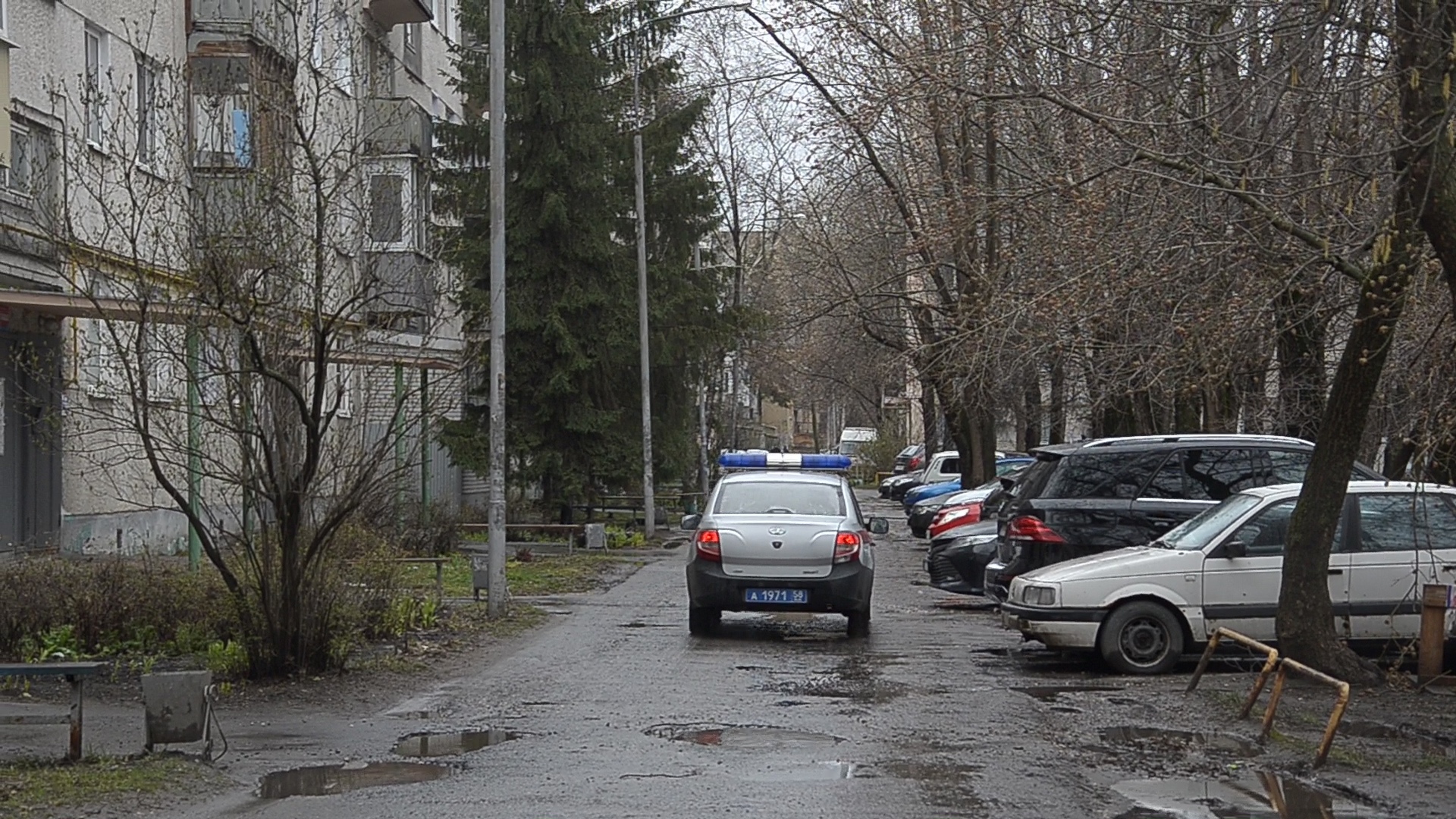 В Пензе задержали двух мужчин несущих столб