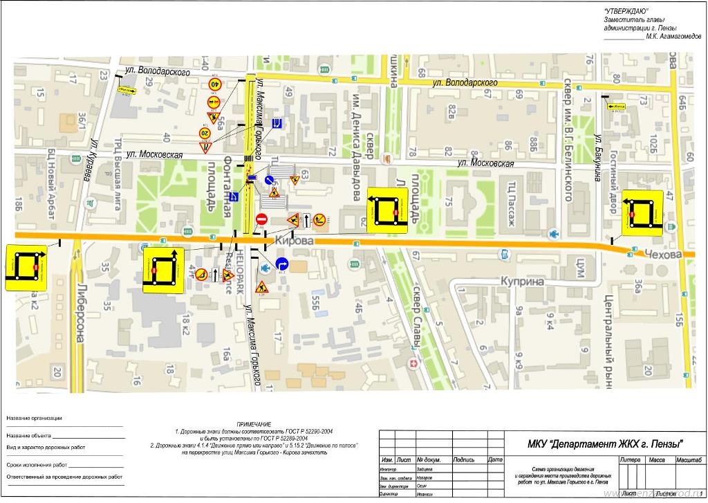 В Пензе на несколько дней перекроют центральную улицу