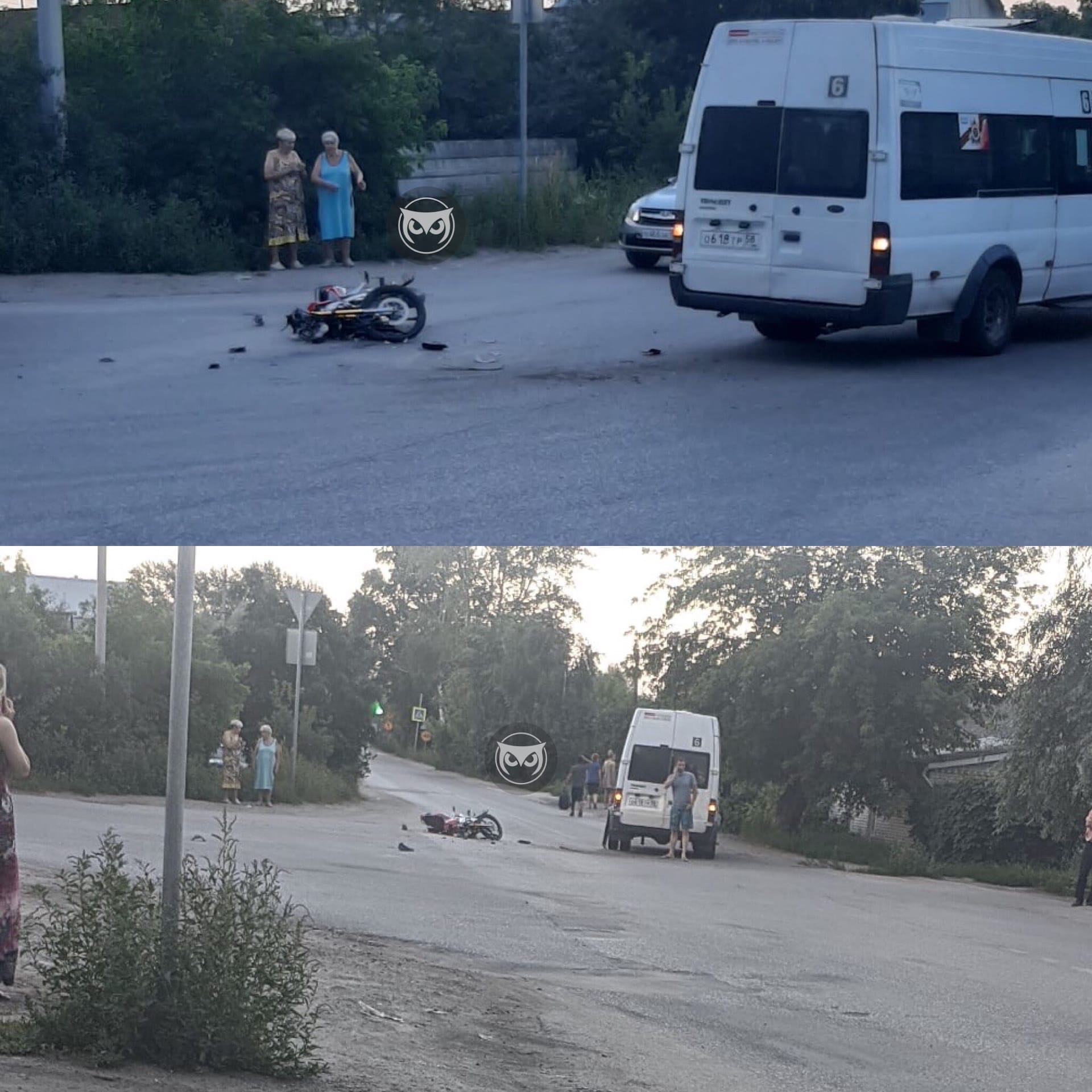 В Пензе мотоциклист влетел в маршрутку
