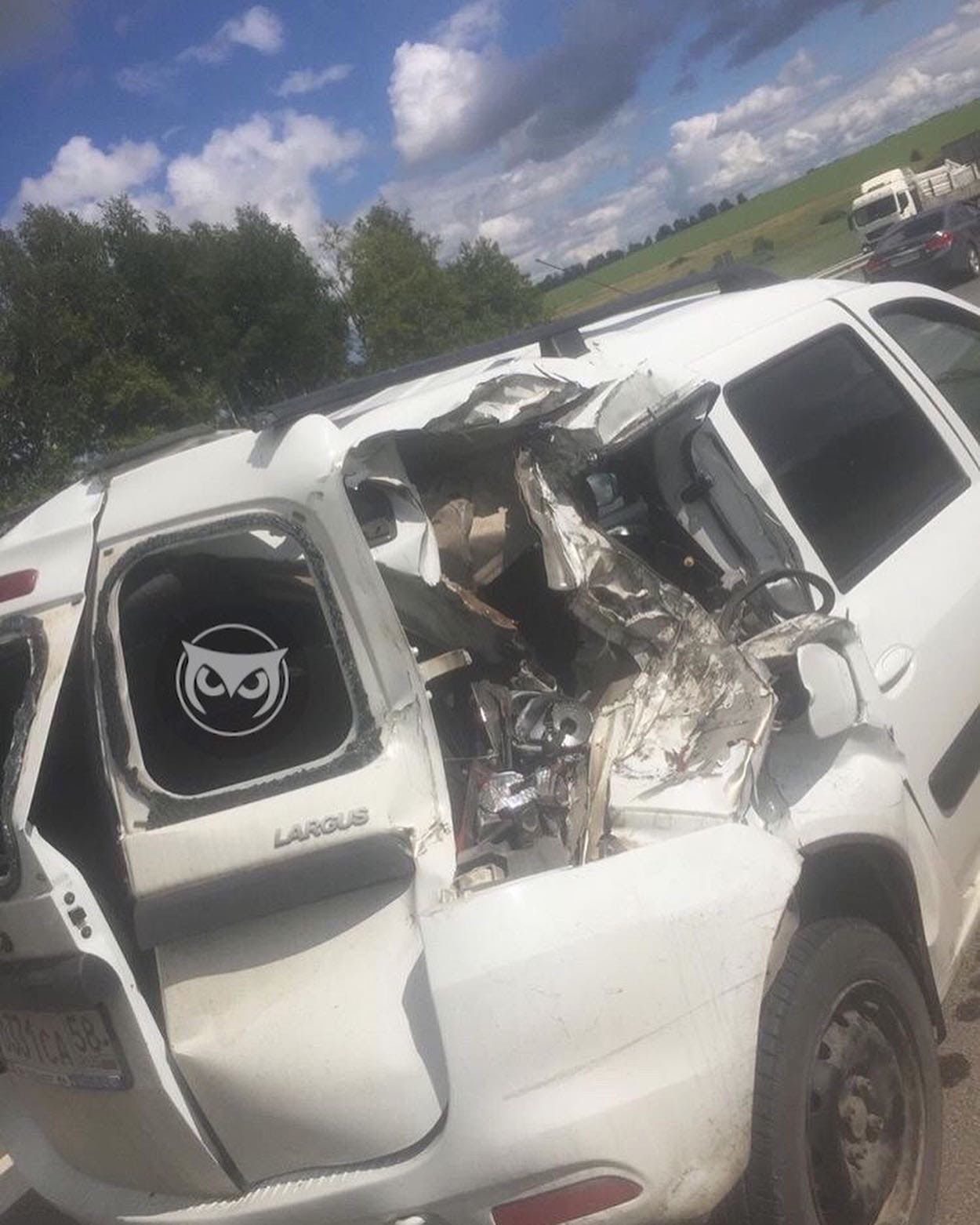 ДТП на М-5: под Пензой «Лада» превратилась в груду металла