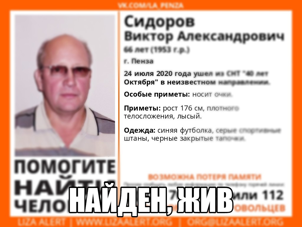 В Пензе найден пенсионер, пропавший с дачного участка