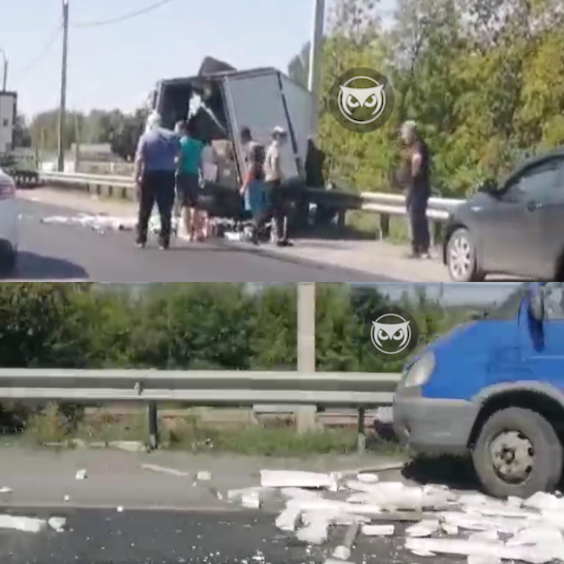 В Пензе грузовик влетел в дорожное ограждение и развалился