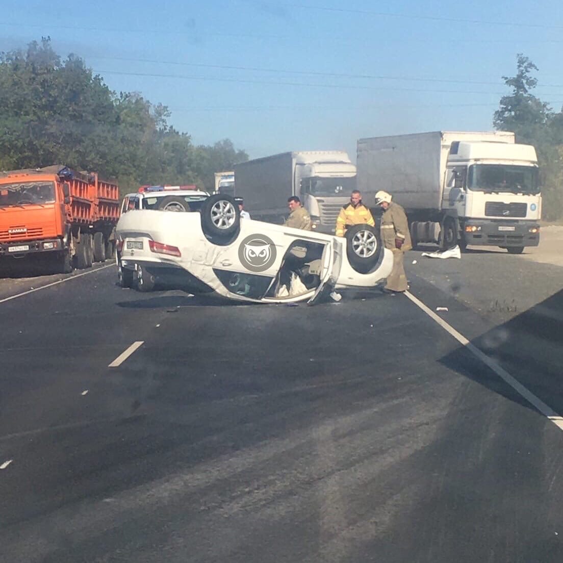 Страшное ДТП: под Пензой на трассе перевернулась легковушка