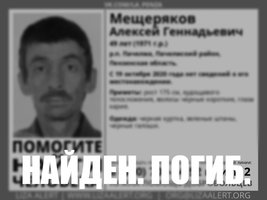 Пропавшего в Пензенской области мужчину нашли мертвым