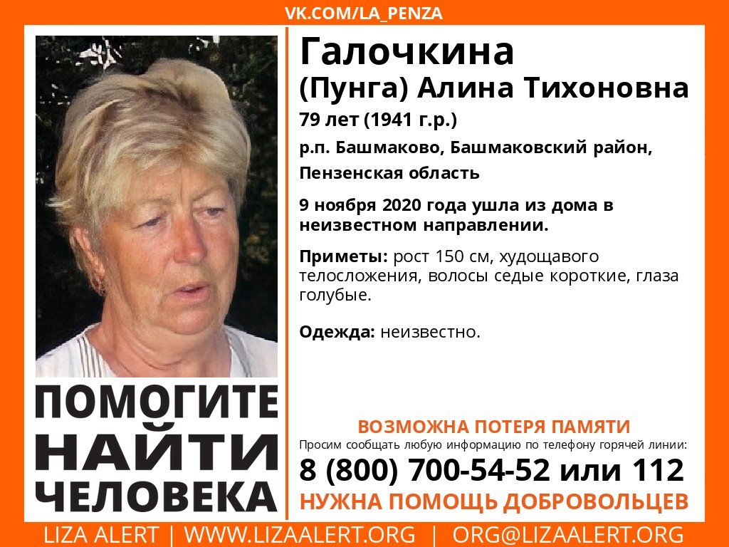 В Пензенской области неделю не могут найти 79-летню женщину