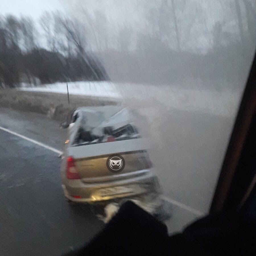 На трассе М-5 перевернулась иномарка