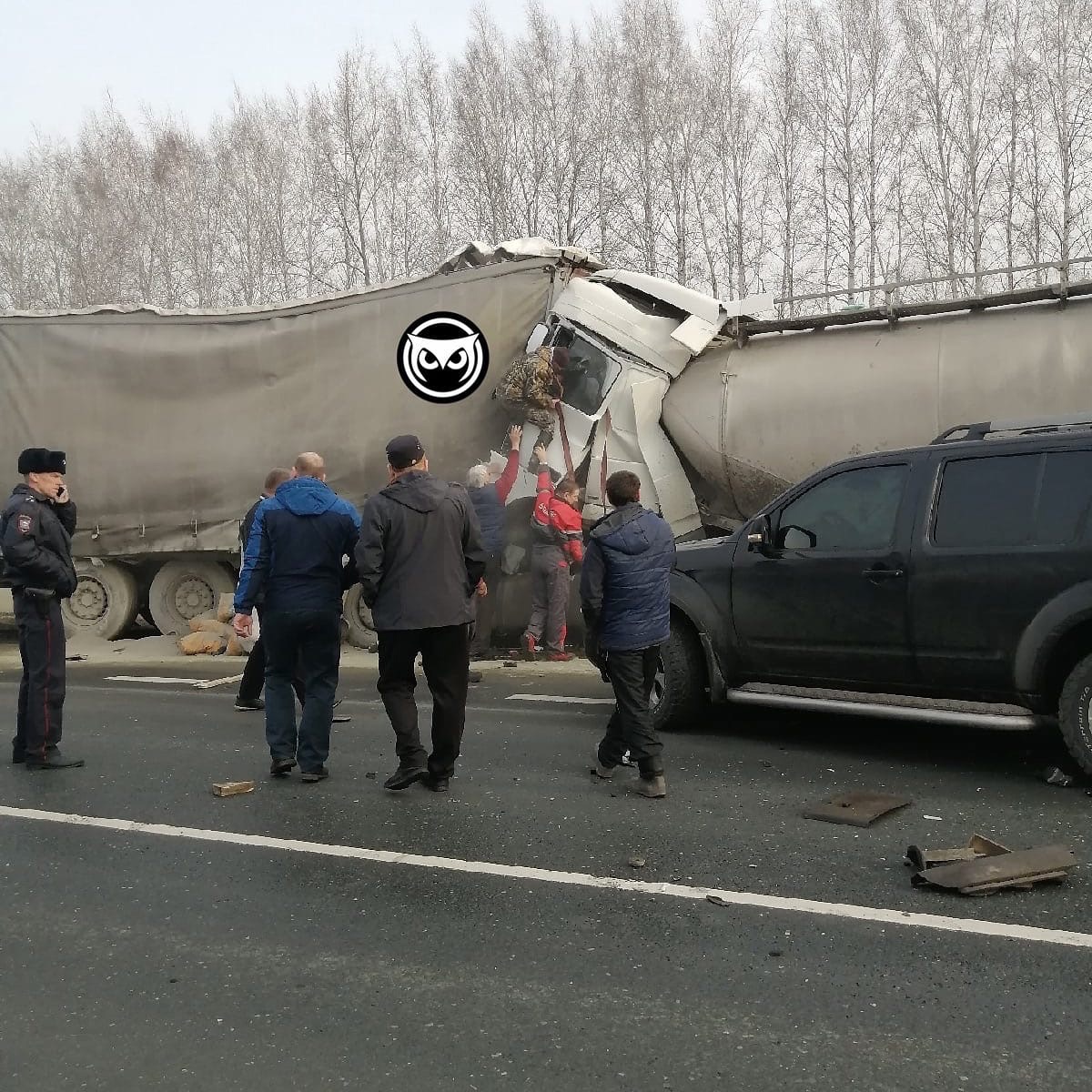 На трассе «Пенза – Тамбов» столкнулись два большегрузных автомобиля