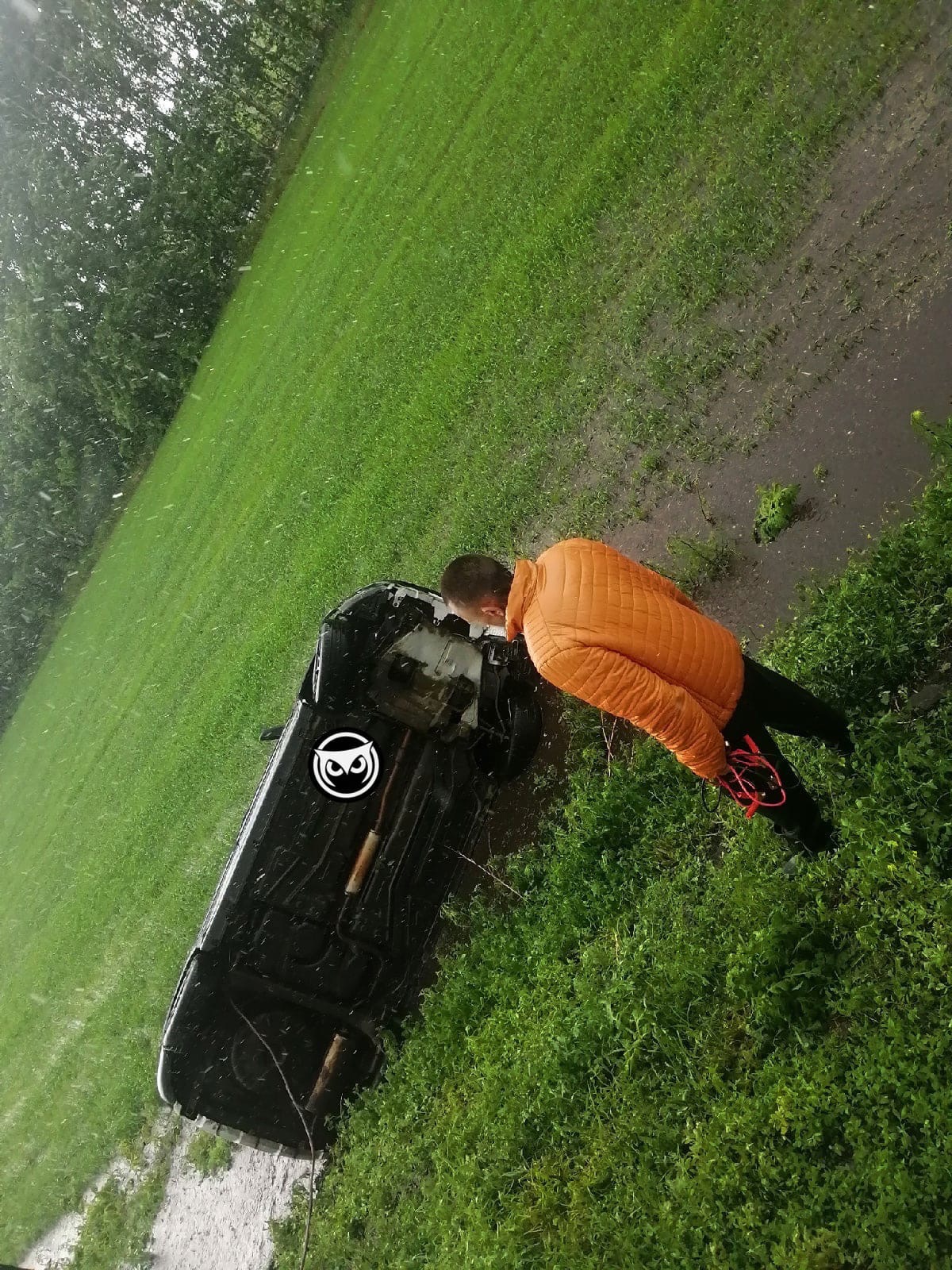 В Лунинском районе на трассе дождем «смыло» легковушку