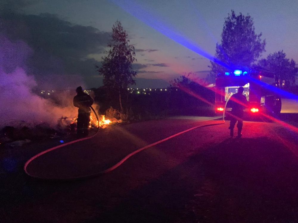 В Богословке случился пожар на кладбище