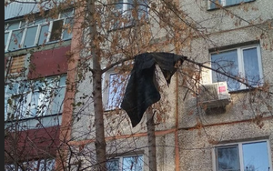 После ремонта строители оставили сброшенные с крыши куски рубероида