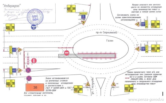 В Пензе частично перекроют движение по проспекту Строителей