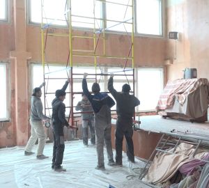 В школе №6 Кузнецка ремонтируют спортивный и актовый залы