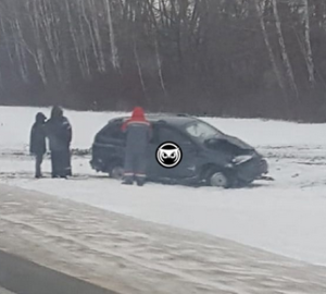 Очевидцы сообщили о съехавшей с трассы в районе Каменки машине