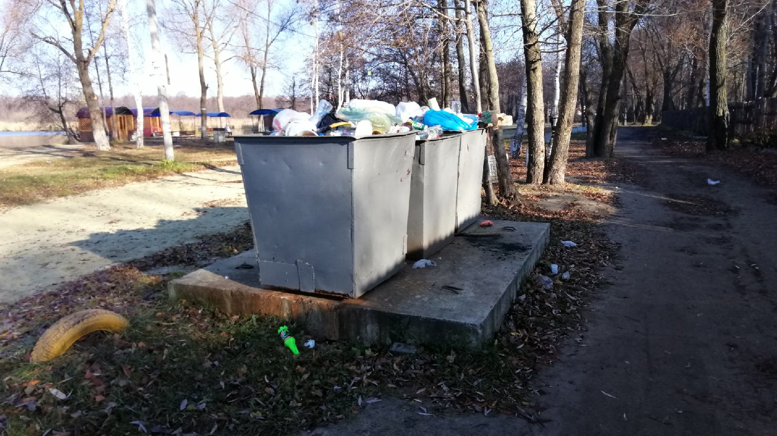 Жители ГПЗ пожаловались на переполненные мусорные баки