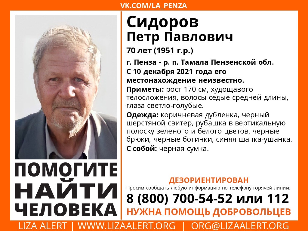 В Пензенской области 4 дня не могут найти 70-летнего пенсионера