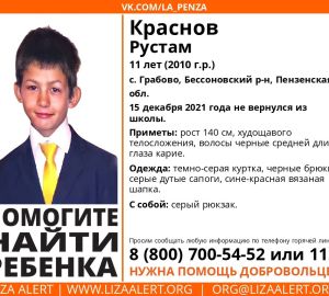 В Пензенской области пропал 11-летний школьник