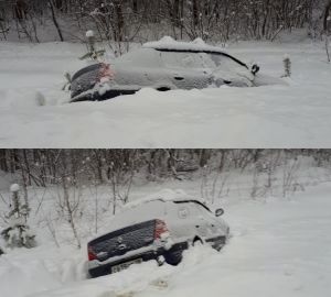 В Пензе снегопад стал причиной аварии