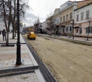 В Пензе верх улицы Московской начали подготавливать к мощению плиткой
