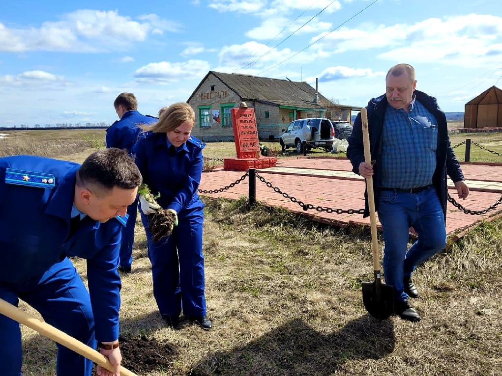 Сотрудники прокуратуры высадили аллею в одном из сел Кузнецкого района