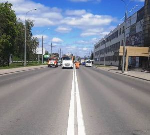 В Пензе дорожники приступили к нанесению разметки термопластиком