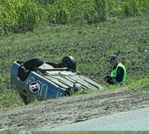 На трассе в Пензенской области перевернулась легковушка