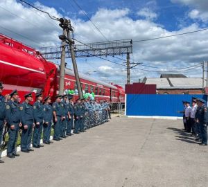 На станции Пенза-4 ввели в эксплуатацию современный пожарный поезд