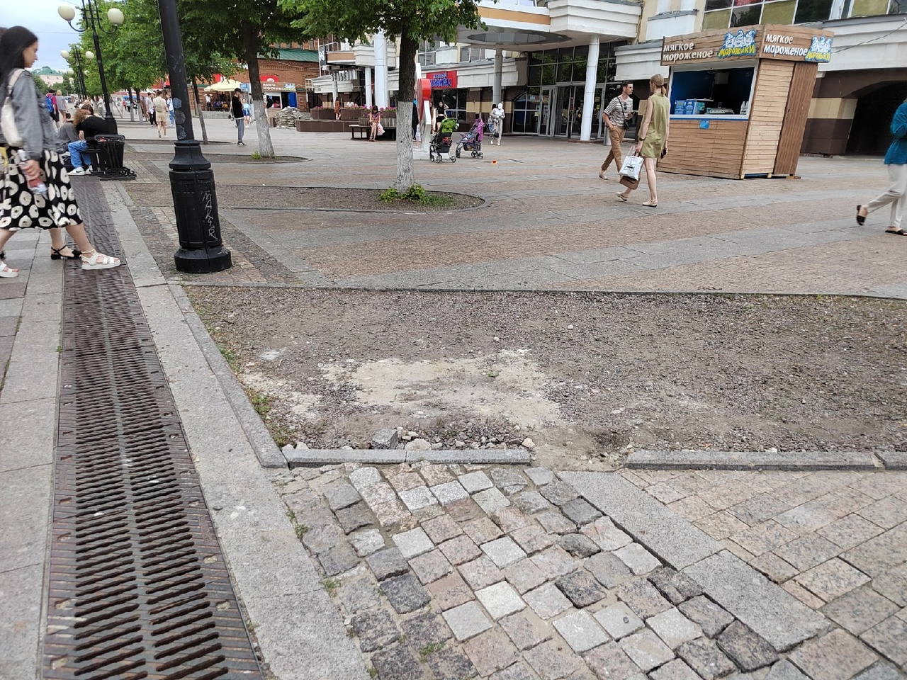 В Пензе частично отремонтировали нижнюю часть Московской после жалобы горожанина