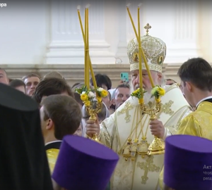 Патриарх Кирилл начал освящение Спасского кафедрального собора в Пензе с молитвы