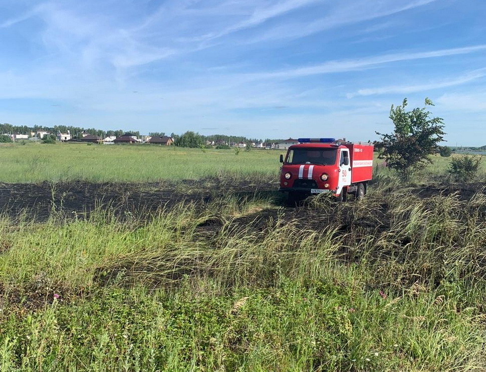 В Пензенском районе загорелось  200 квадратных метров мусора