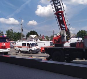 В здании ОАО «ЦУМ» прошли учения сотрудников МЧС и пожарных-спасателей