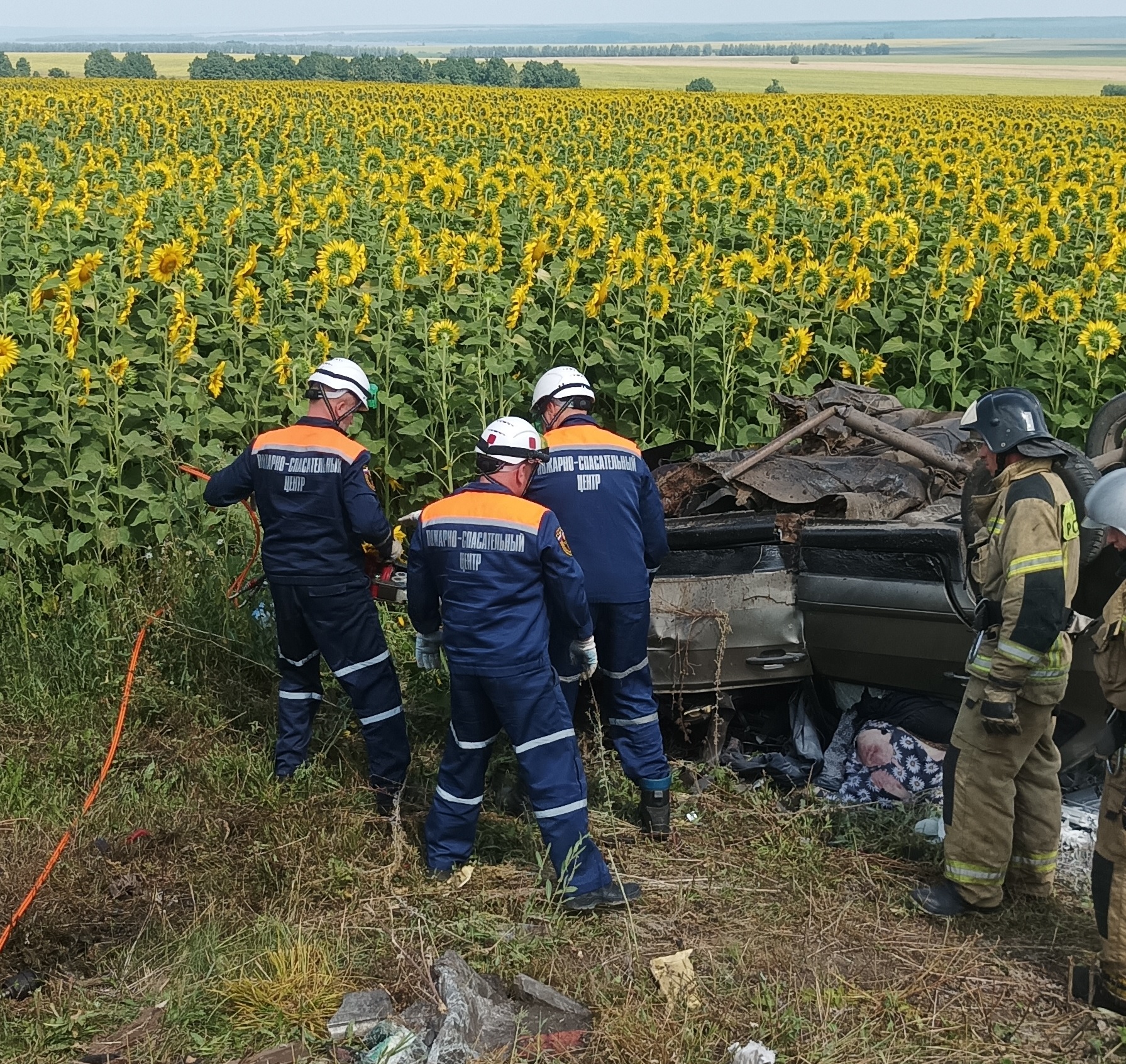 Пензенским спасателям пришлось доставать из автомобиля тела 3 погибших в ДТП