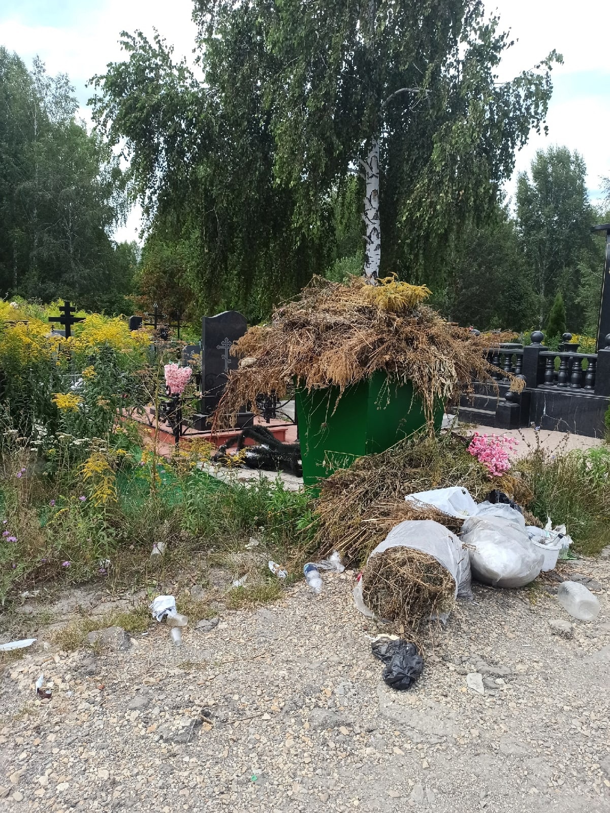 В Пензе после жалобы на Восточном кладбище убрали мусор с могилы матери пензячки