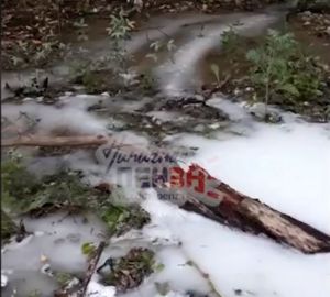 Пензенцы пожаловались на белую жидкость, заливающую Олимпийскую аллею