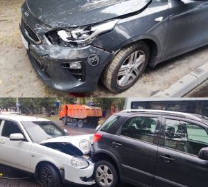 В Пензе на улице Луначарского столкнулись два авто