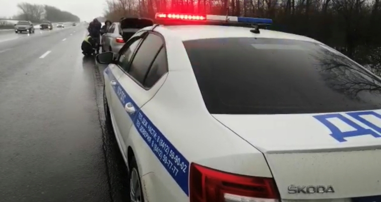 Пензенские автоинспекторы спасли застрявшую на трассе девушку