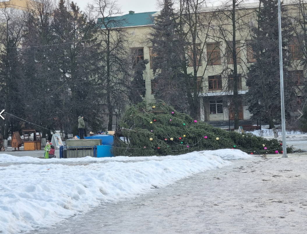 В Кузнецке не получится восстановить упавшую новогоднюю елку