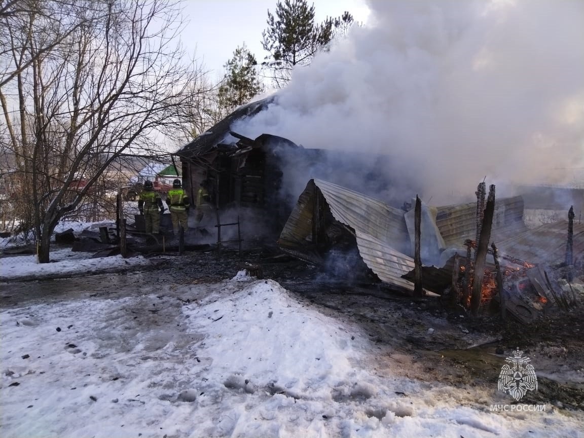 Горящий дом в Бессоновском районе тушили 10 человек