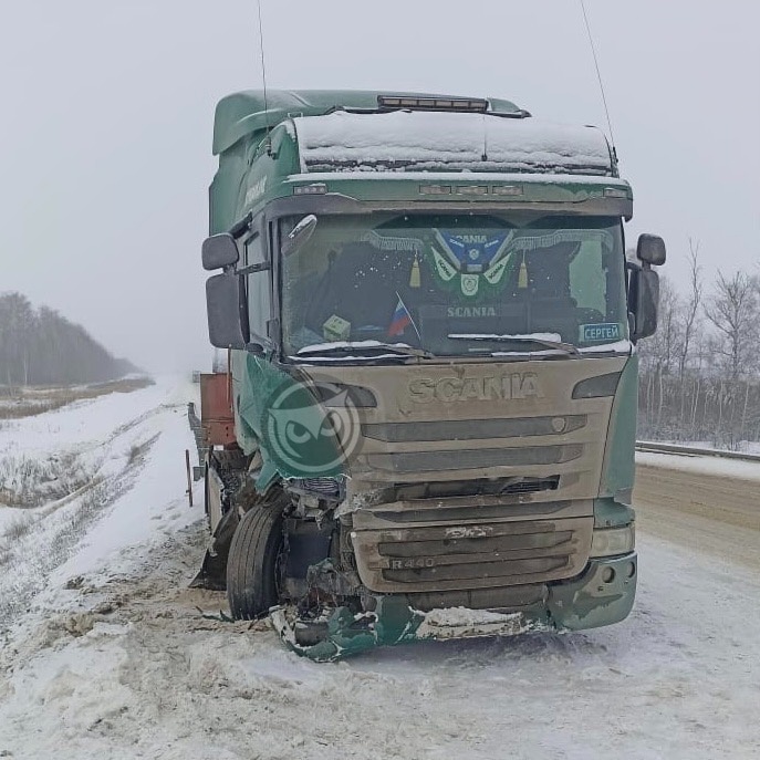 В Пензенской области молодой водитель фуры столкнул трактор в кювет