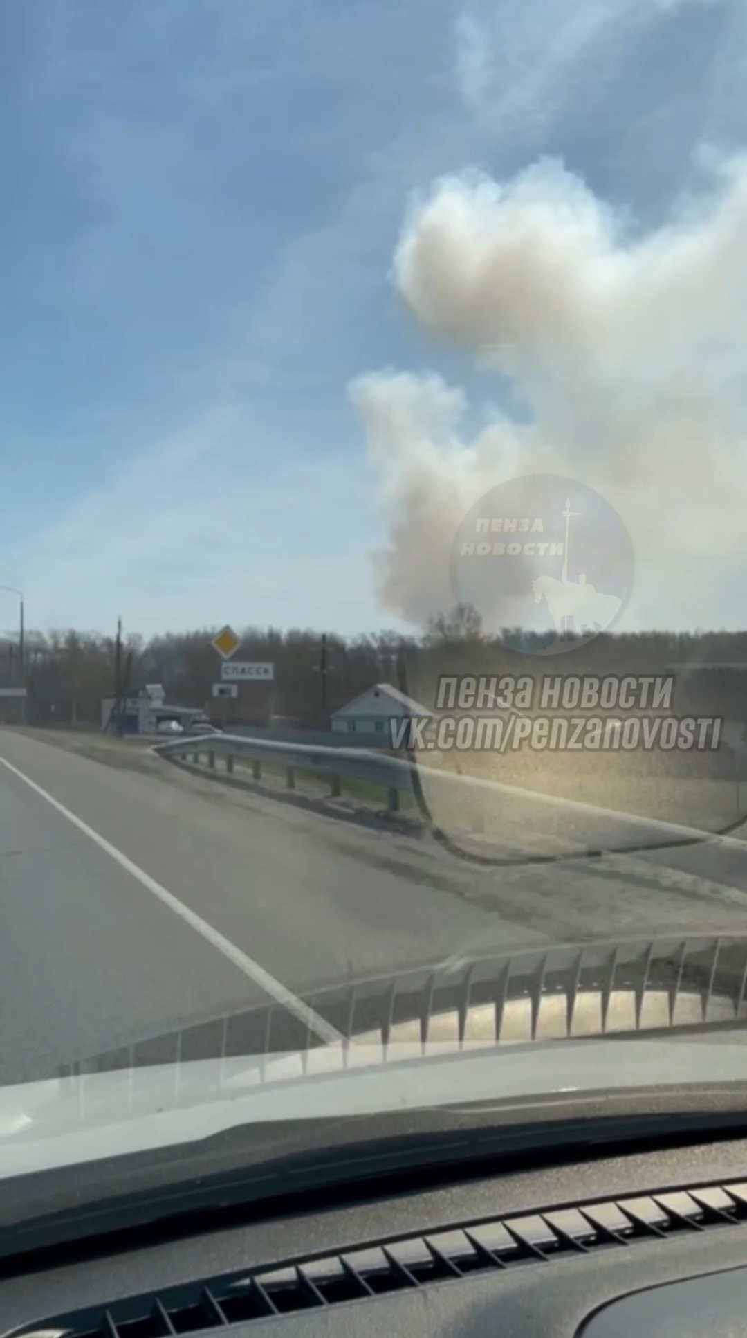 Под Спасском трава загорелась на площади 900 квадратных метров