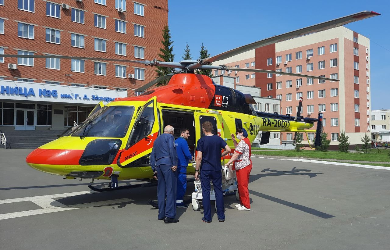 Из Каменки в Пензу вертолетом доставили пациента с острой коронарной недостаточностью