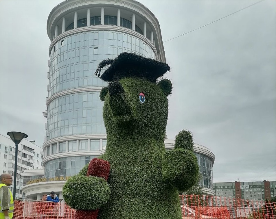 Жители Пензы смогут придумать имя зеленому мишке у Лермонтовской библиотеки