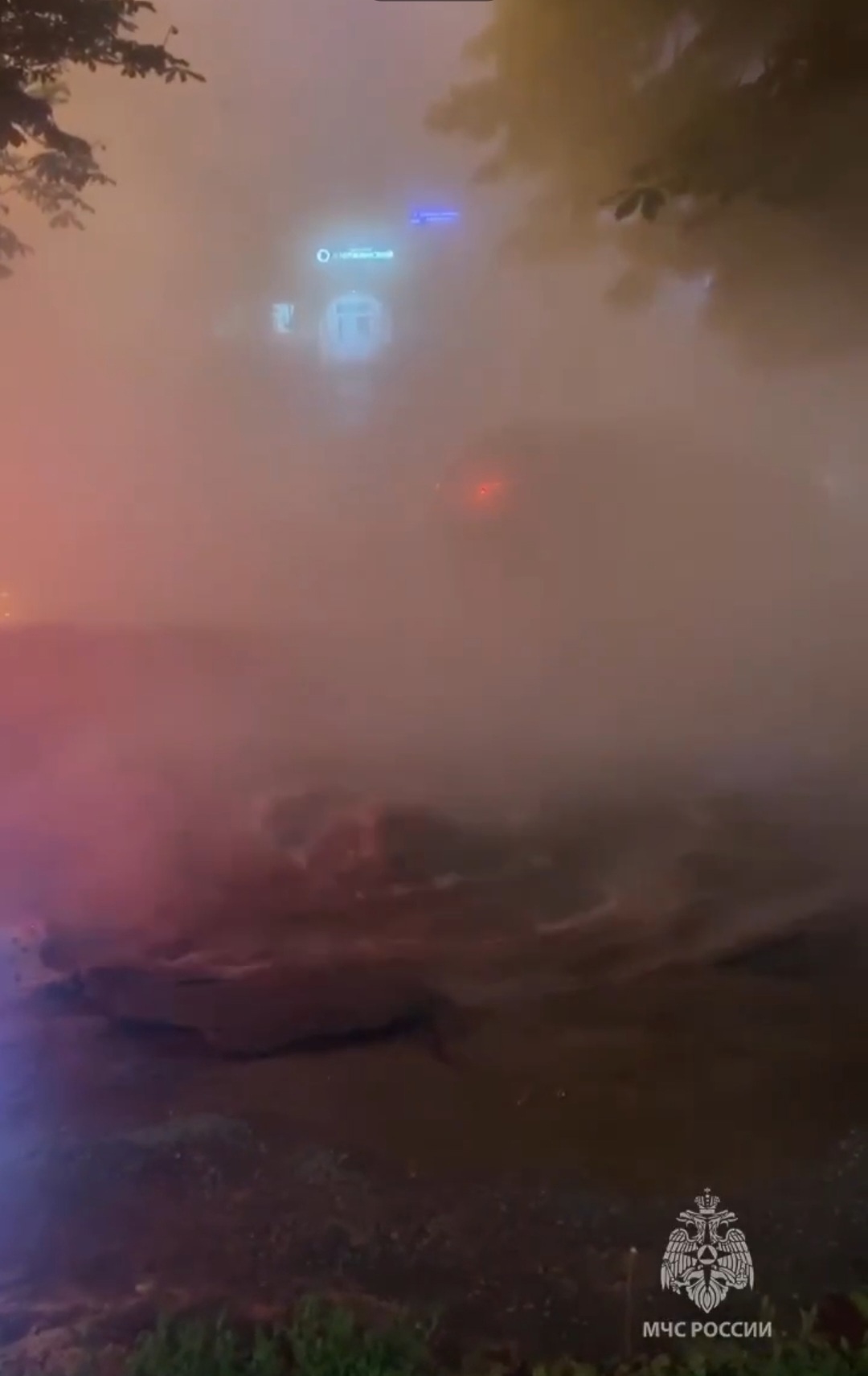 В МЧС Пензы опубликовали видео спасения женщины, чья машина провалилась в яму с кипятком