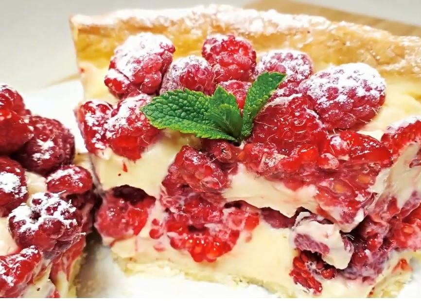 Готовим малиновый тарт с творогом